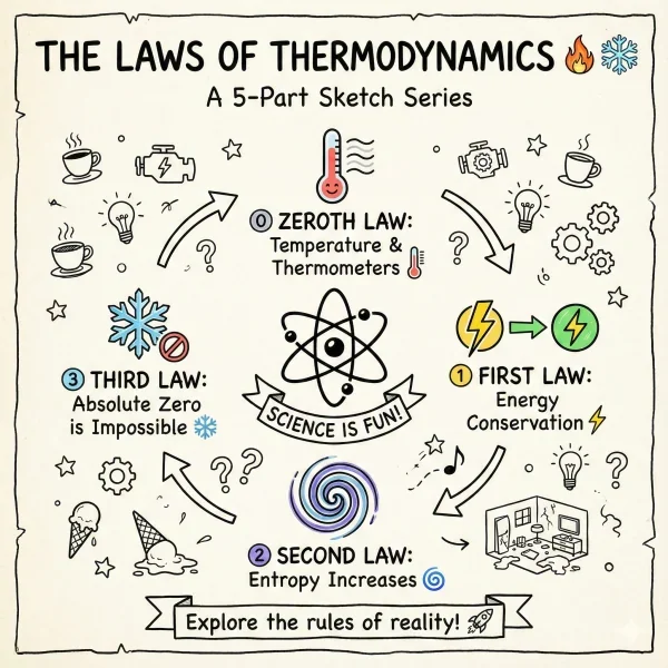 Thermodynamics Doodled: The Fun Rules of Reality